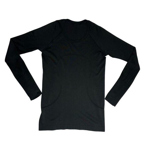 Lululemon Swiftly Tech Long Sleeve Shirt Womens Size 8 Black Seamless - Picture 6 of 6